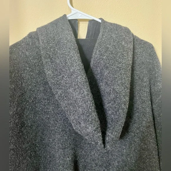 Eileen Fisher Woman Fuzzy Lambswool Blend Zip Up Jacket - Picture 13 of 16